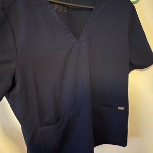 Figs Deep Blue Short Sleeve Women's Top